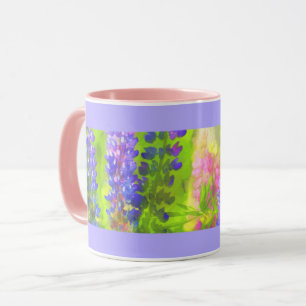 Lupine Painting - Original Flower Art Mug