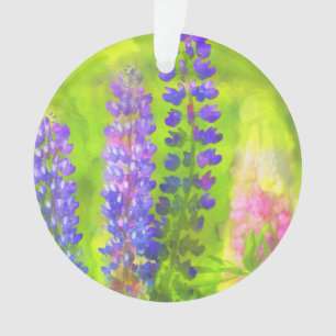 Lupine Painting - Original Flower Art Ornament