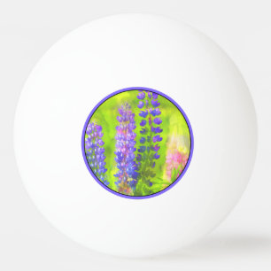 Lupine Painting - Original Flower Art Ping Pong Ball