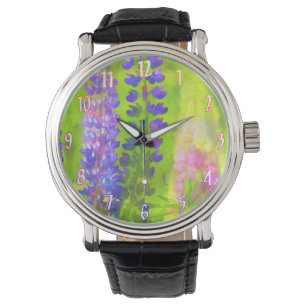Lupine Painting - Original Flower Art Watch