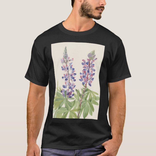 Lupine Vintage Botanical Print Mary Vaux T-Shirt (Front)