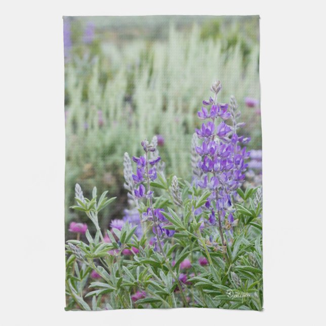 Lupine Wildflowers Tea Towel (Vertical)
