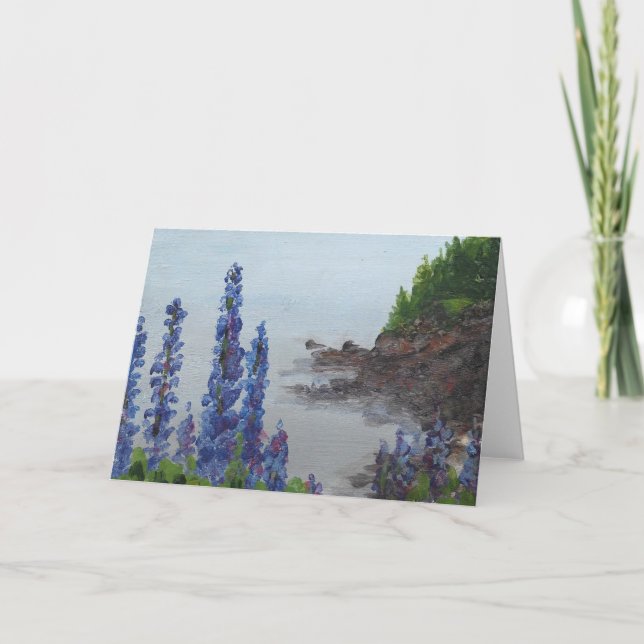 Lupins Folded Holiday Card (Front)