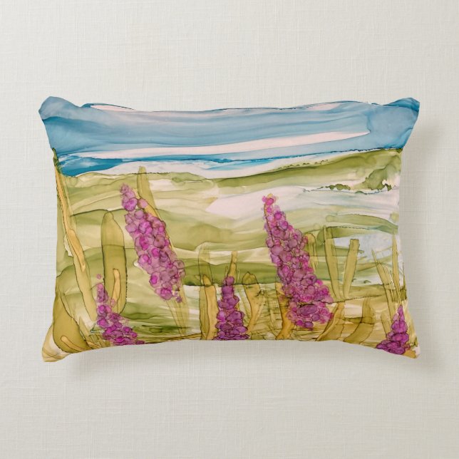 Lupins in the wild decorative cushion (Front)
