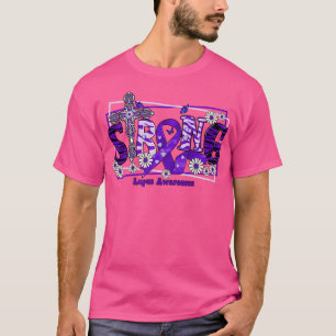 Lupus Awareness Awareness cross ribbon Strong hope T-Shirt