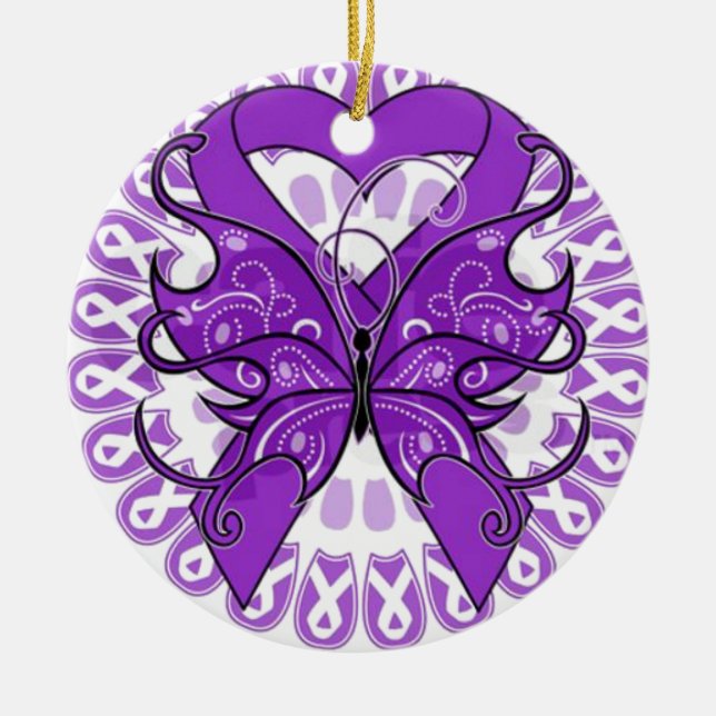 Lupus Awareness Ceramic Tree Decoration (Front)