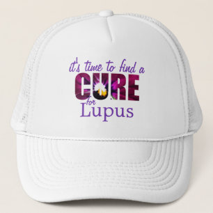 Lupus Awareness Cure / Lilac Purple Custom Floral Trucker Hat