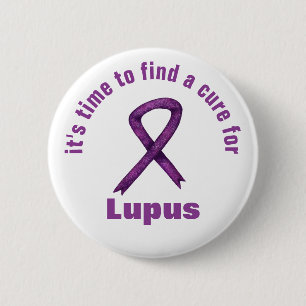 Lupus Awareness Month / Purple Ribbon Custom Text 6 Cm Round Badge