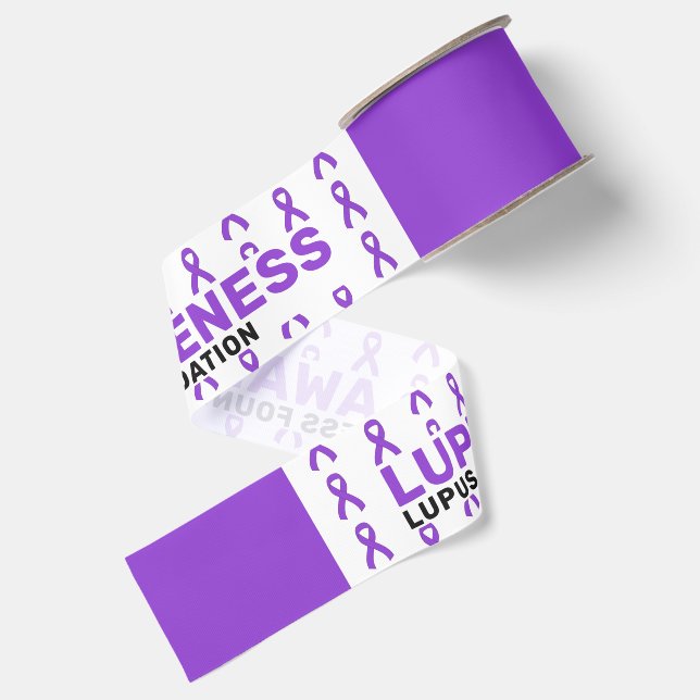 Lupus Awareness Pattern Ribbon Grosgrain Ribbon (Front+Back)