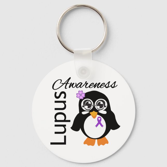 Lupus Awareness Penguin Key Ring (Front)
