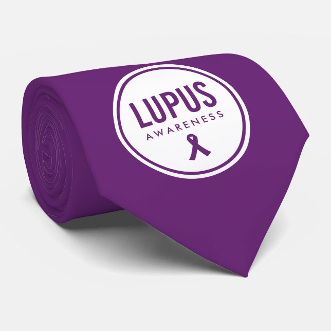 Lupus Awareness Ribbon Purple Tie (Rolled)