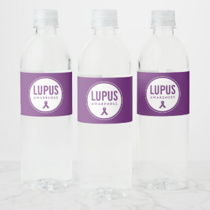Lupus Awareness Ribbon Purple Water Bottle Label