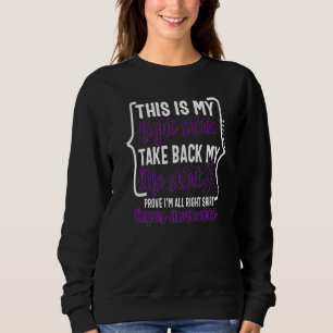 Lupus Awareness This My Fight Purple Ribbon Warrio Sweatshirt