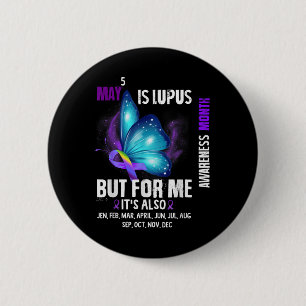 Lupus Awareness Warrior Purple Ribbon Butterfly Mo 6 Cm Round Badge