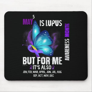Lupus Awareness Warrior Purple Ribbon Butterfly Mo Mouse Pad