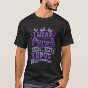 Lupus Awareness Wear Purple Ribbon Butterfly Warri T-Shirt