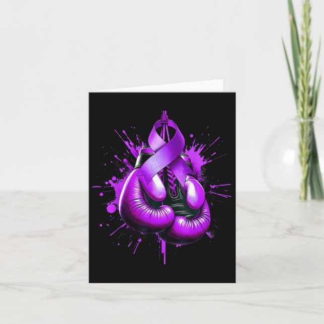 Lupus Boxing Glove Purple Ribbon Awareness Fight W Card (Front)