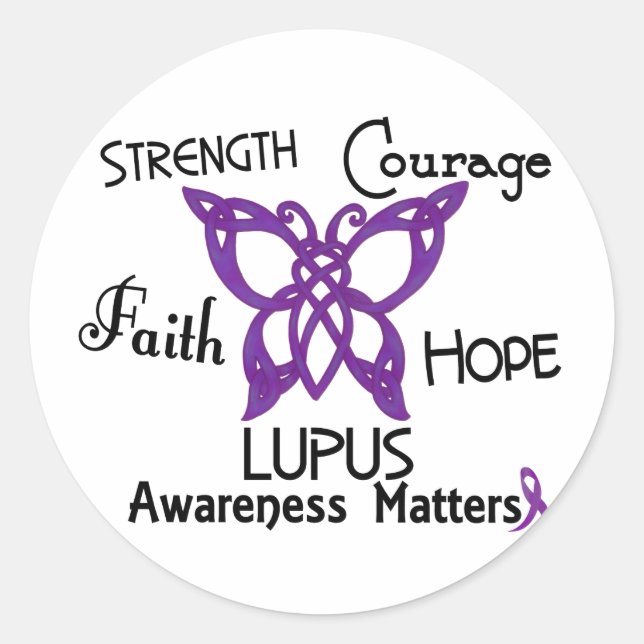 Lupus Celtic Butterfly 3 Classic Round Sticker (Front)