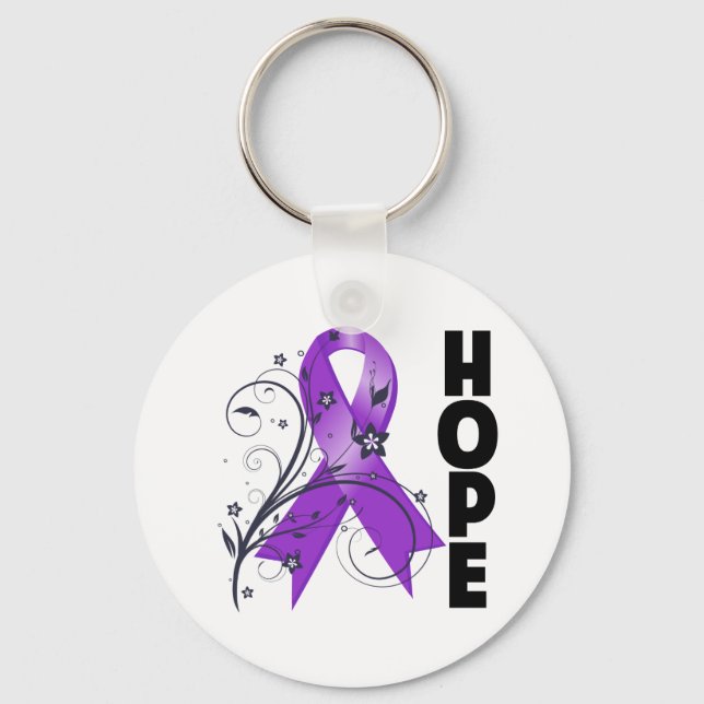 Lupus Floral Hope Ribbon Key Ring (Front)