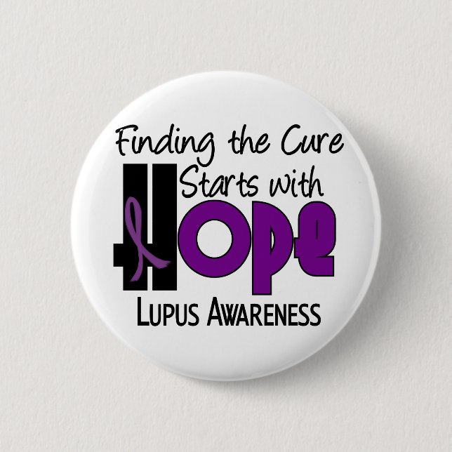 Lupus HOPE 4 6 Cm Round Badge (Front)