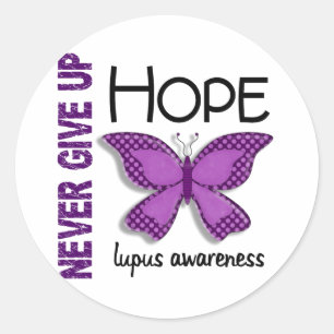 Lupus Never Give Up Hope Butterfly 4.1 Classic Round Sticker