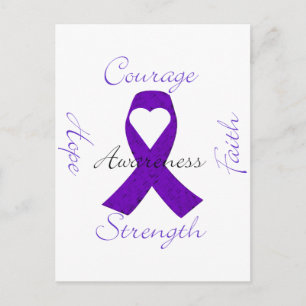 Lupus Pancreatic Thyroid purple ribbon awareness Postcard