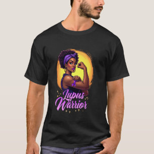 Lupus Warrior Afro Black Woman Wear Purple Ribbon T-Shirt