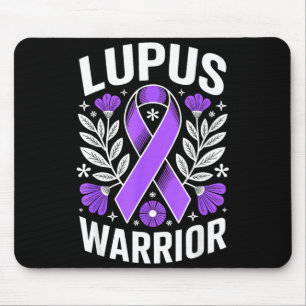 Lupus warrior floral awareness fighter purple mouse pad