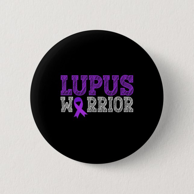 Lupus Warrior Purple Ribbon Lupus Awareness Month  6 Cm Round Badge (Front)