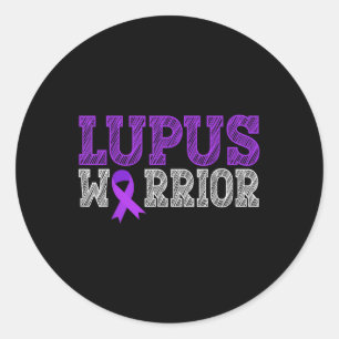 Lupus Warrior Purple Ribbon Lupus Awareness Month Classic Round Sticker