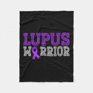 Lupus Warrior Purple Ribbon Lupus Awareness Month  Fleece Blanket