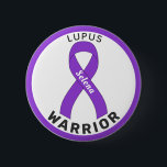 Lupus Warrior Ribbon White Button<br><div class="desc">Lupus Warrior Ribbon White Button for awareness and support for people fighting lupus.</div>