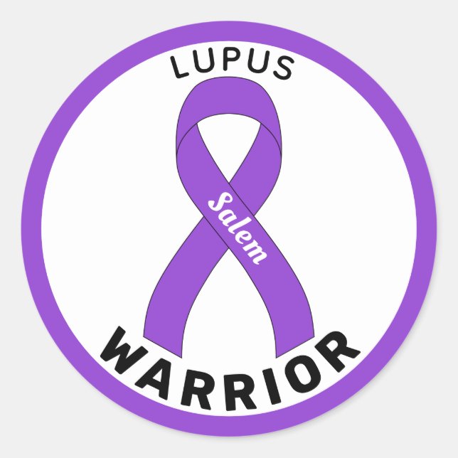 Lupus Warrior Ribbon White Round Sticker (Front)