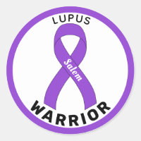Lupus Warrior Ribbon White Round Sticker