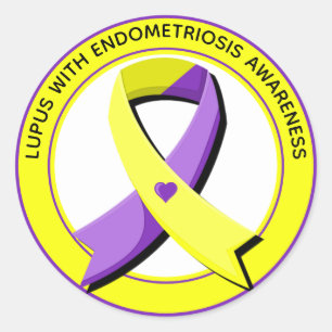 Lupus with Endometriosis Awareness Heart Classic Round Sticker