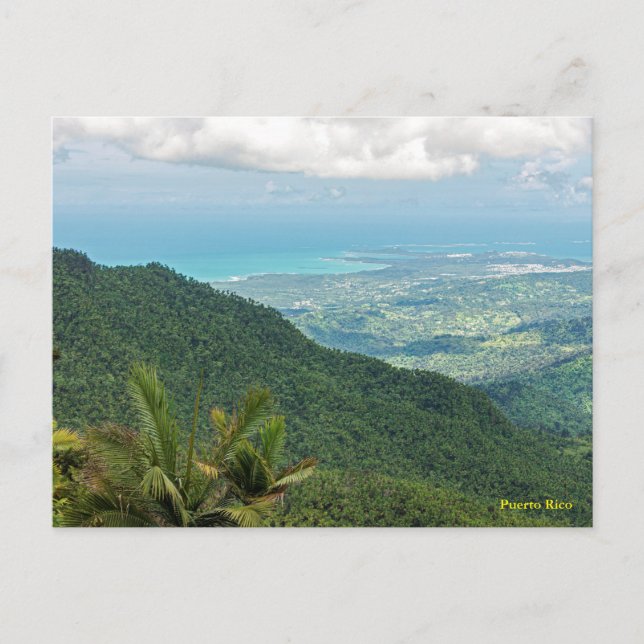 luquillo mountains overlooking coastal puerto rico postcard (Front)