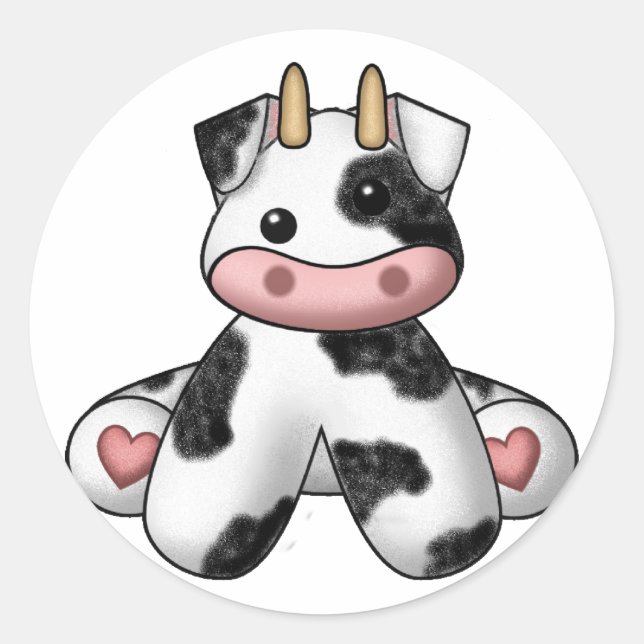 Lura's Stuffed Cow Classic Round Sticker (Front)