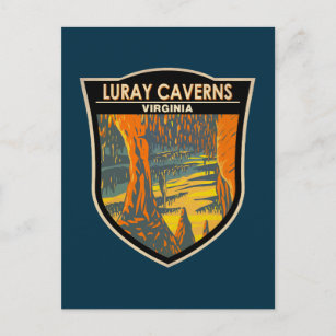 Luray Caverns Virginia Travel Art Badge Postcard