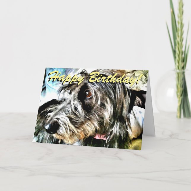 Lurcher birthday card (Front)