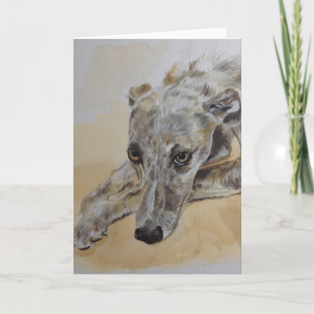 Lurcher dog greetings card (Front)