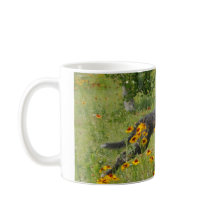 Lurcher Running Through A Flower Field - Mug