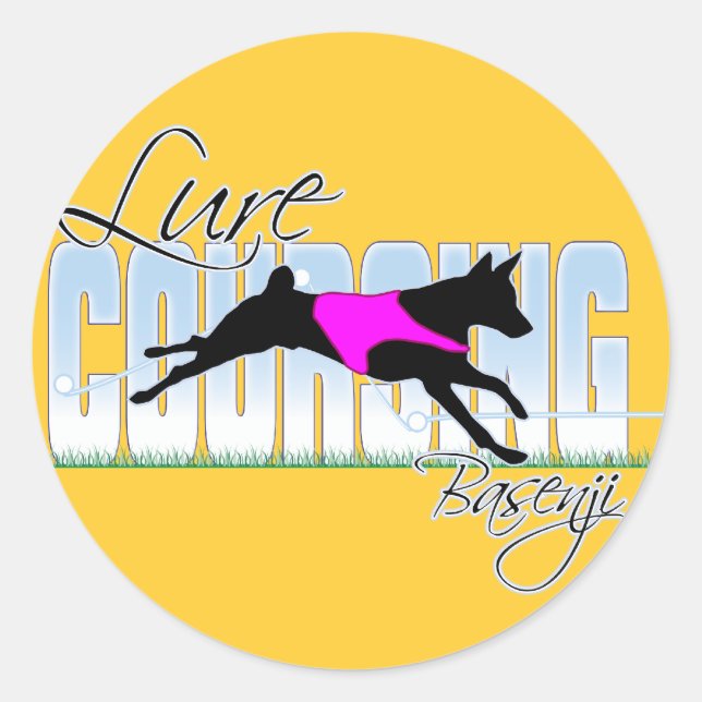 Lure Coursing Basenji Classic Round Sticker (Front)