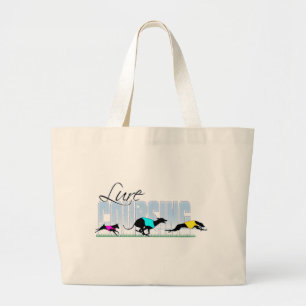 Lure Coursing Dogs Large Tote Bag