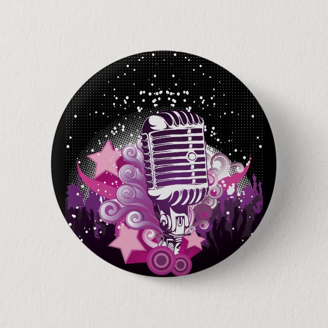 Lure of the Microphone 6 Cm Round Badge (Front)