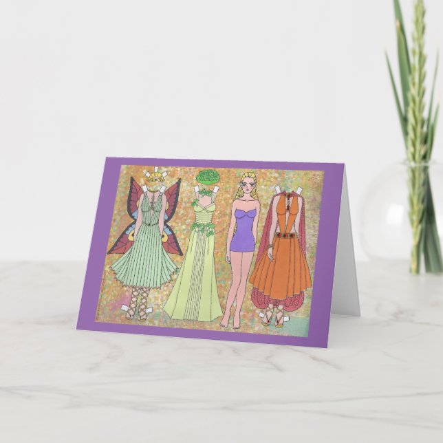 Luriel the Woodland Elf Paper Doll Blank Card (Front)