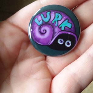 Lurk Introvert Snail Emote 3 Cm Round Badge