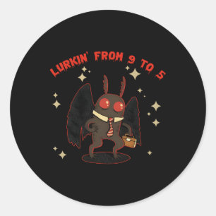 Lurkin' From 9 To 5 Witch Spooky Halloween Classic Round Sticker