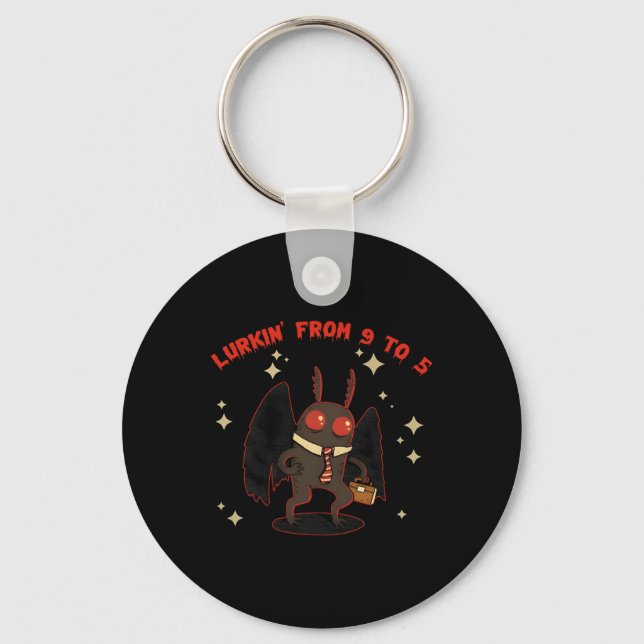 Lurkin' From 9 To 5 Witch Spooky Halloween  Key Ring (Front)