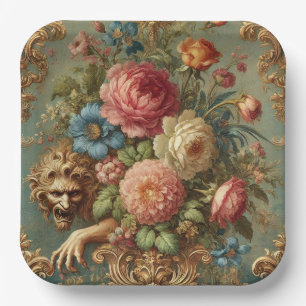 Lurking in Luxury – Gothic Floral Design Paper Plate