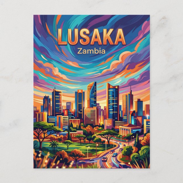 Lusaka Skyline Zambia Postcard (Front)